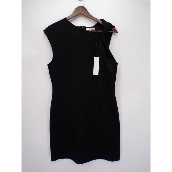 New Helmut Lang Womens Twisted Mini Tank Dress Double Needle Rib Black Size 12 - Picture 2 of 5